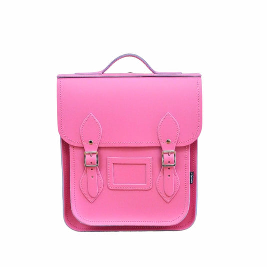 Handmade Leather City Backpack - Hot Fuchsia  