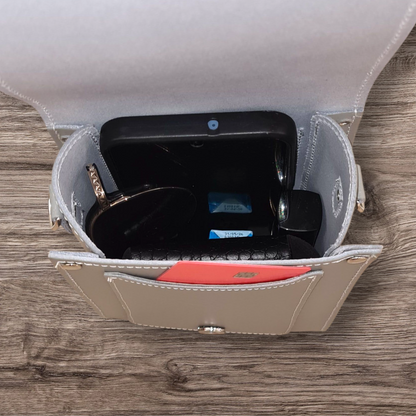 Handmade Leather Festival Phone Bag - Ghost Grey