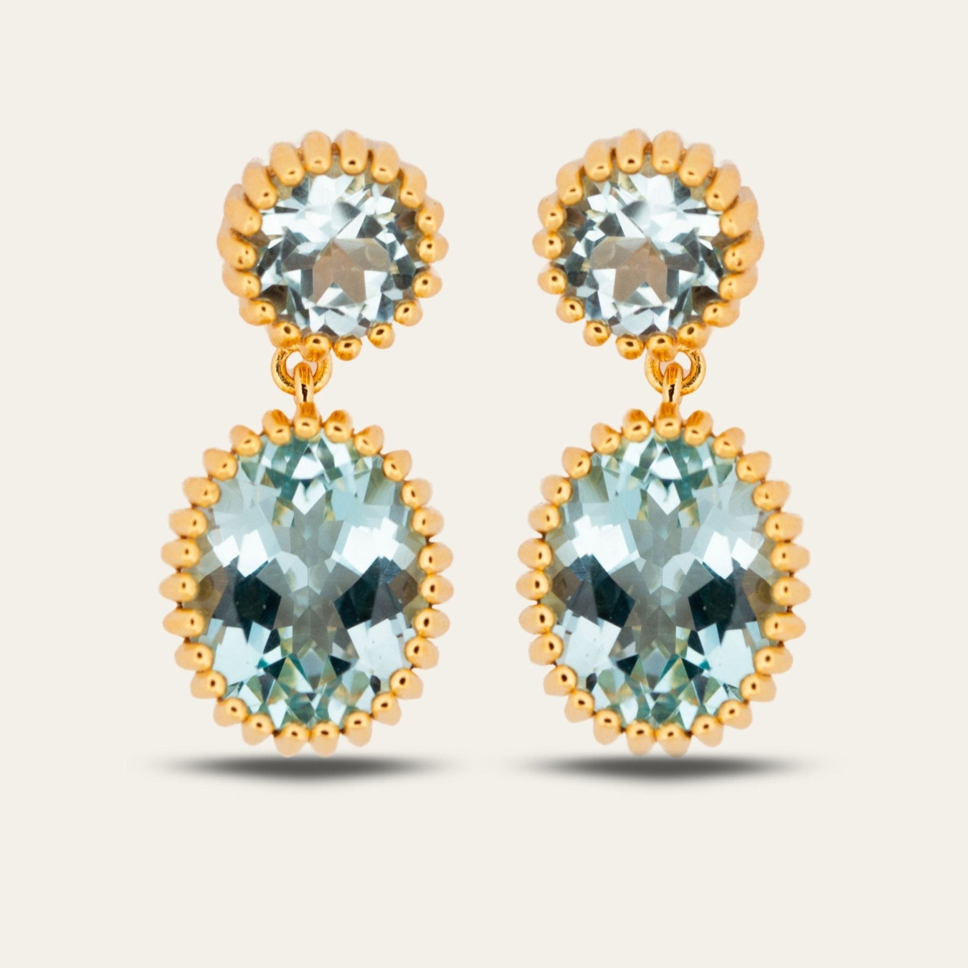 Gold Sky Blue Topaz Aurelia Earrings  