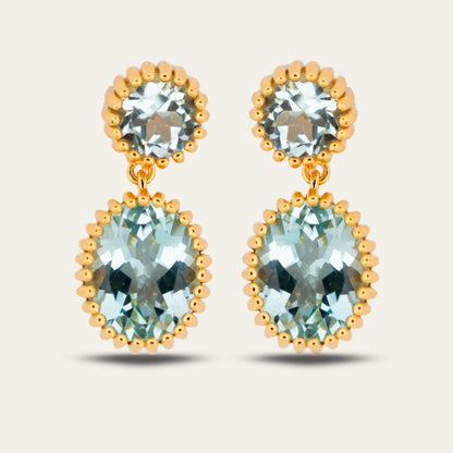 Gold Sky Blue Topaz Aurelia Earrings  