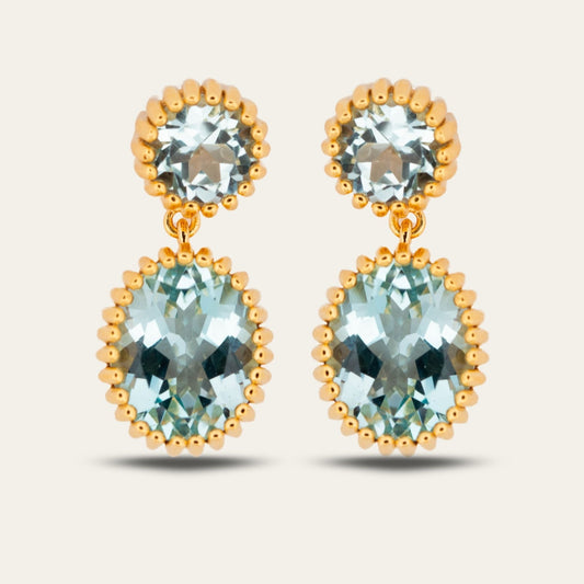 Gold Sky Blue Topaz Aurelia Earrings  