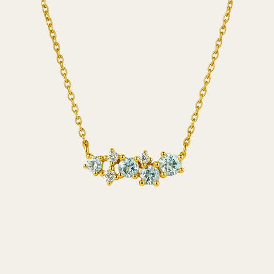 Gold Cluster Gemstone Necklace - Elara  