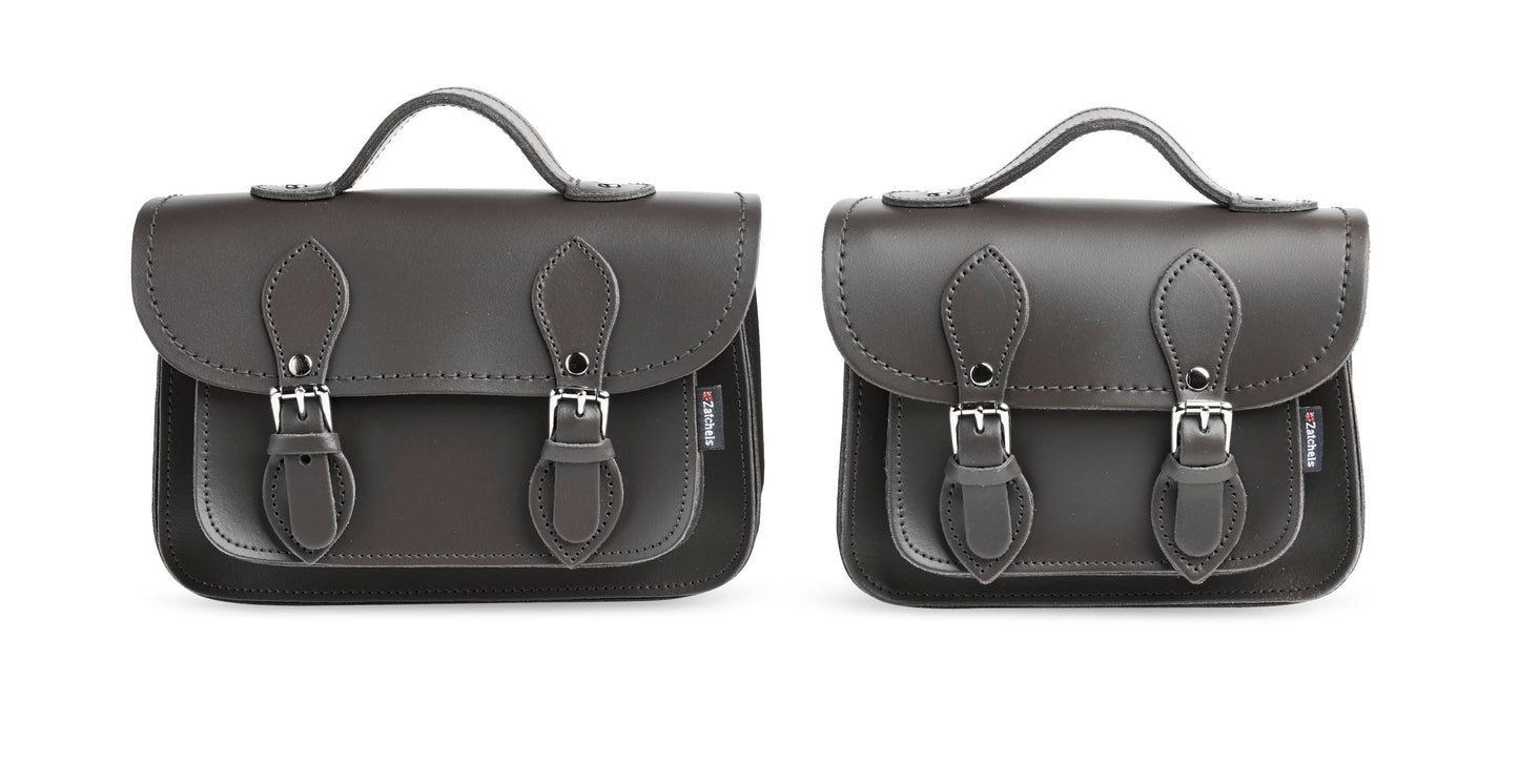 Handmade Leather Micro Satchel - Graphite  