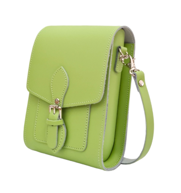 Handmade Leather Festival Phone Bag - Grass Green  