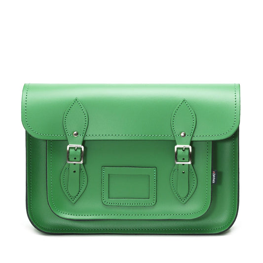 Handmade Leather Satchel - Green  