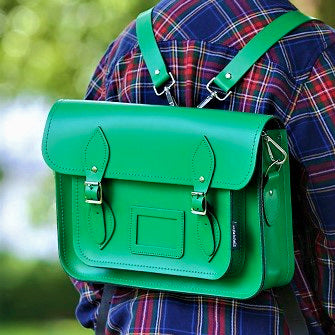 Handmade Leather Satchel - Green  