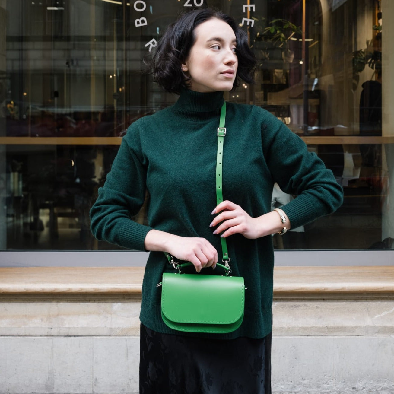 Aura Handmade Leather Bag - Green  