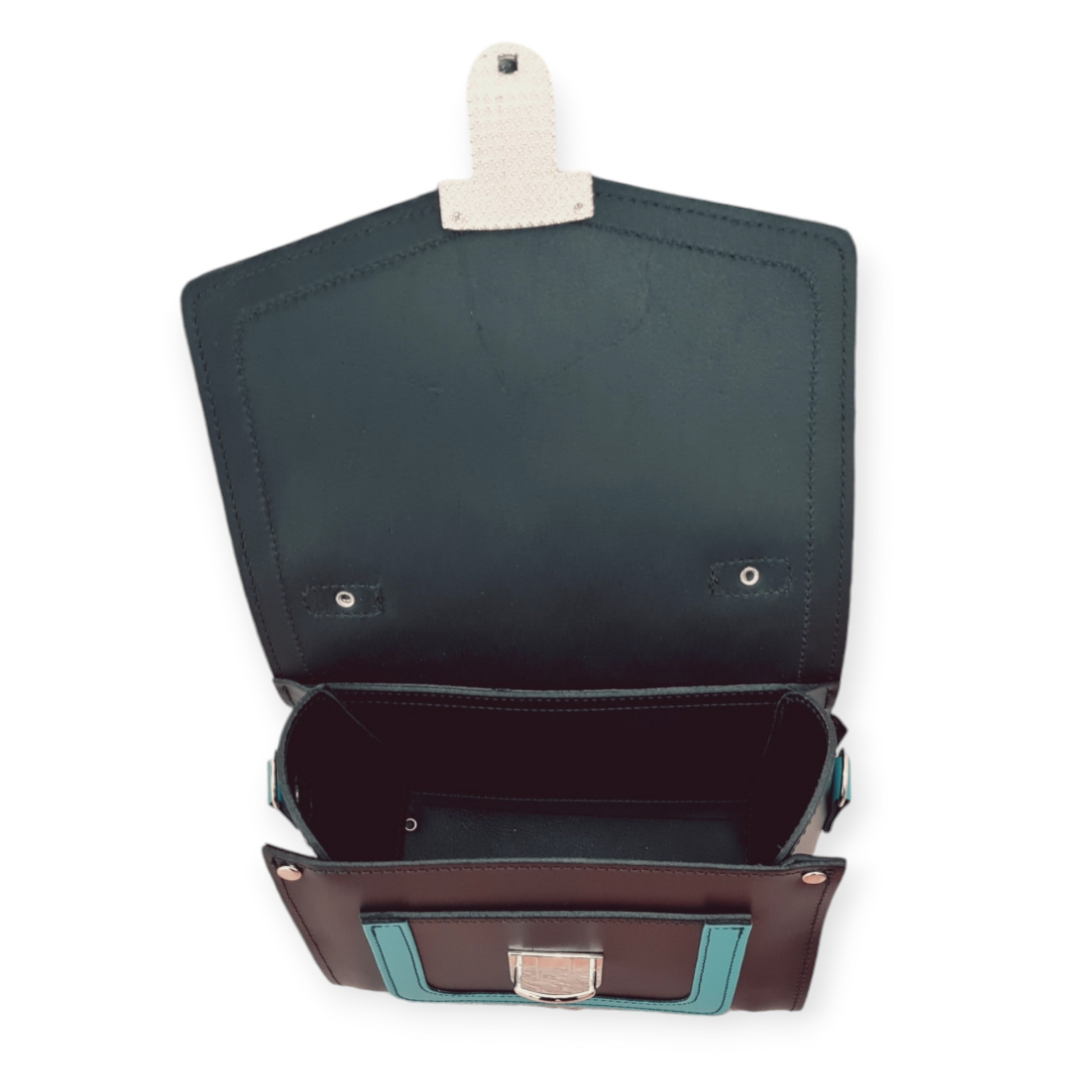 Harmony Handmade Leather Sugarcube Plus Handbag - Teal  