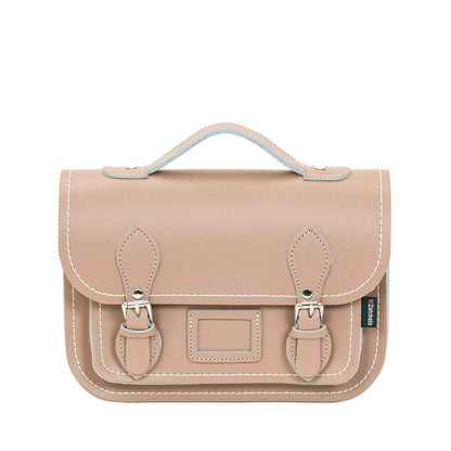 Leather Midi Satchel - Iced Coffee