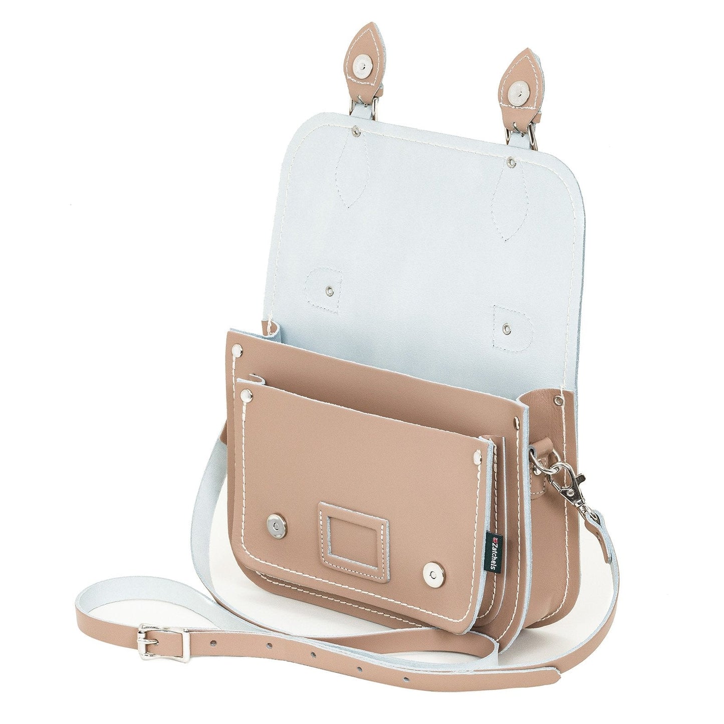 Leather Midi Satchel Iced Coffee