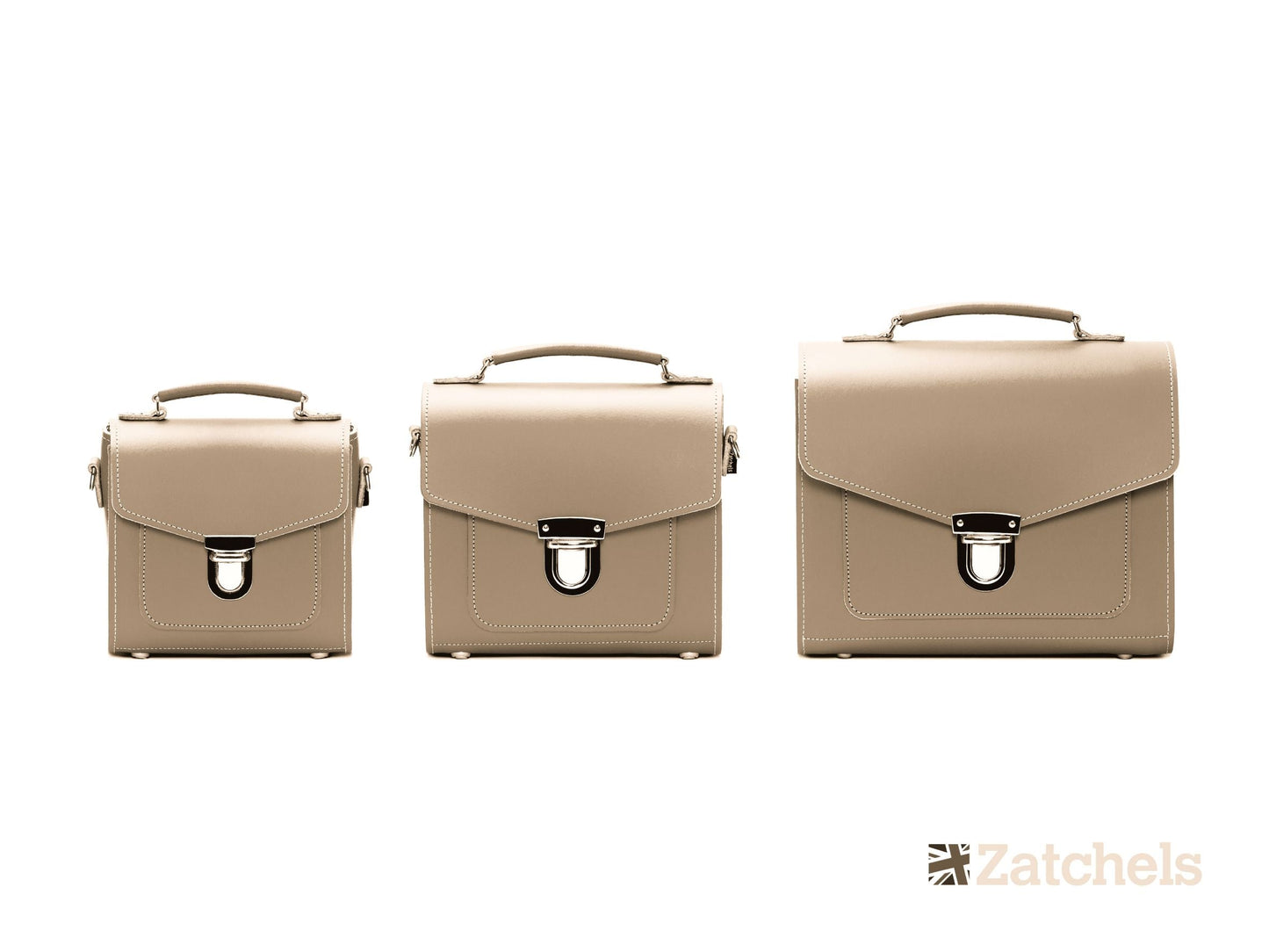 Handmade Leather Sugarcube Handbag - Iced Coffee  