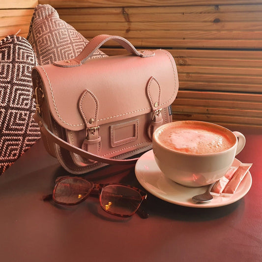 Leather Midi Satchel Iced Coffee