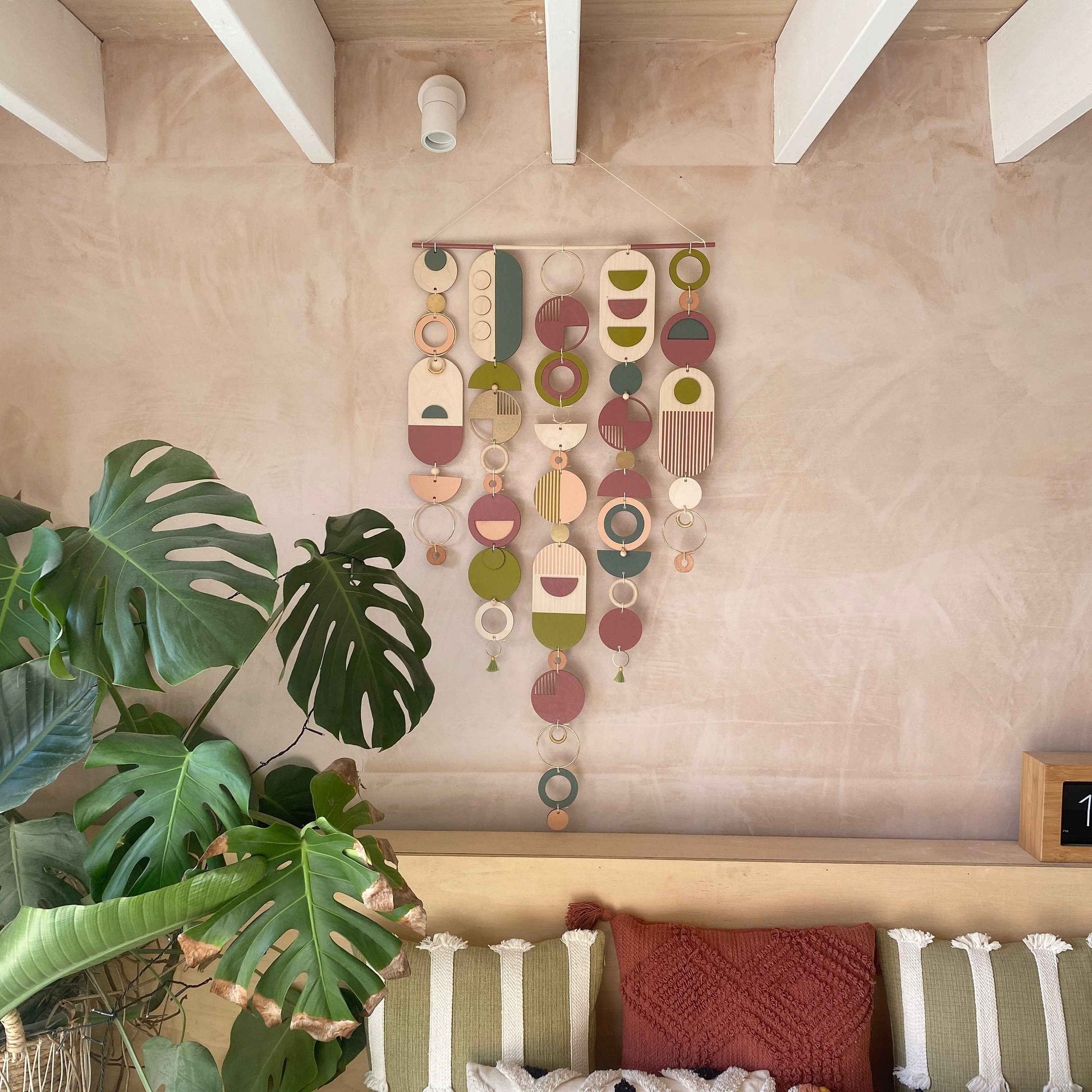 Eccentric Wall Art - Geometric Artwork - Minimal Home Decor - Bohemian Wall Art - Large Centre Piece Art - Big Wall Tapestry - Lime Art Deco