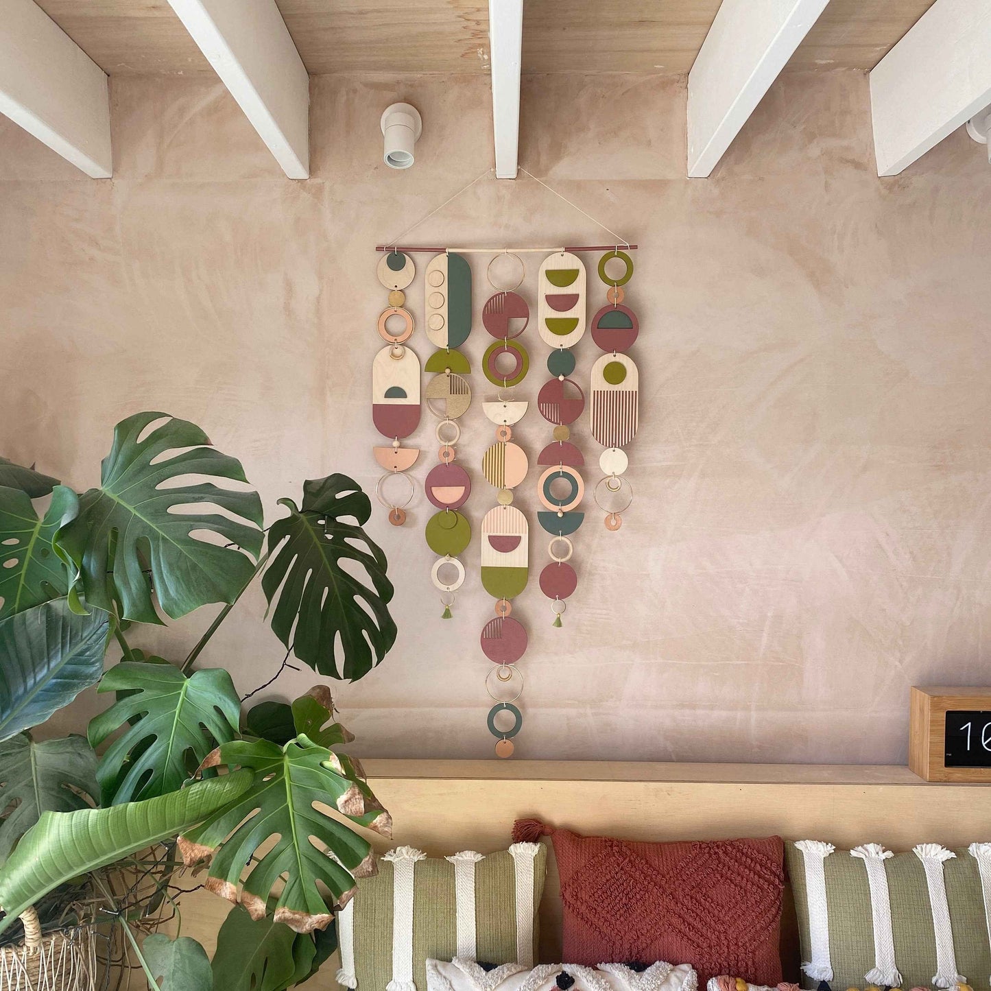 Eccentric Wall Art - Geometric Artwork - Minimal Home Decor - Bohemian Wall Art - Large Centre Piece Art - Big Wall Tapestry - Lime Art Deco