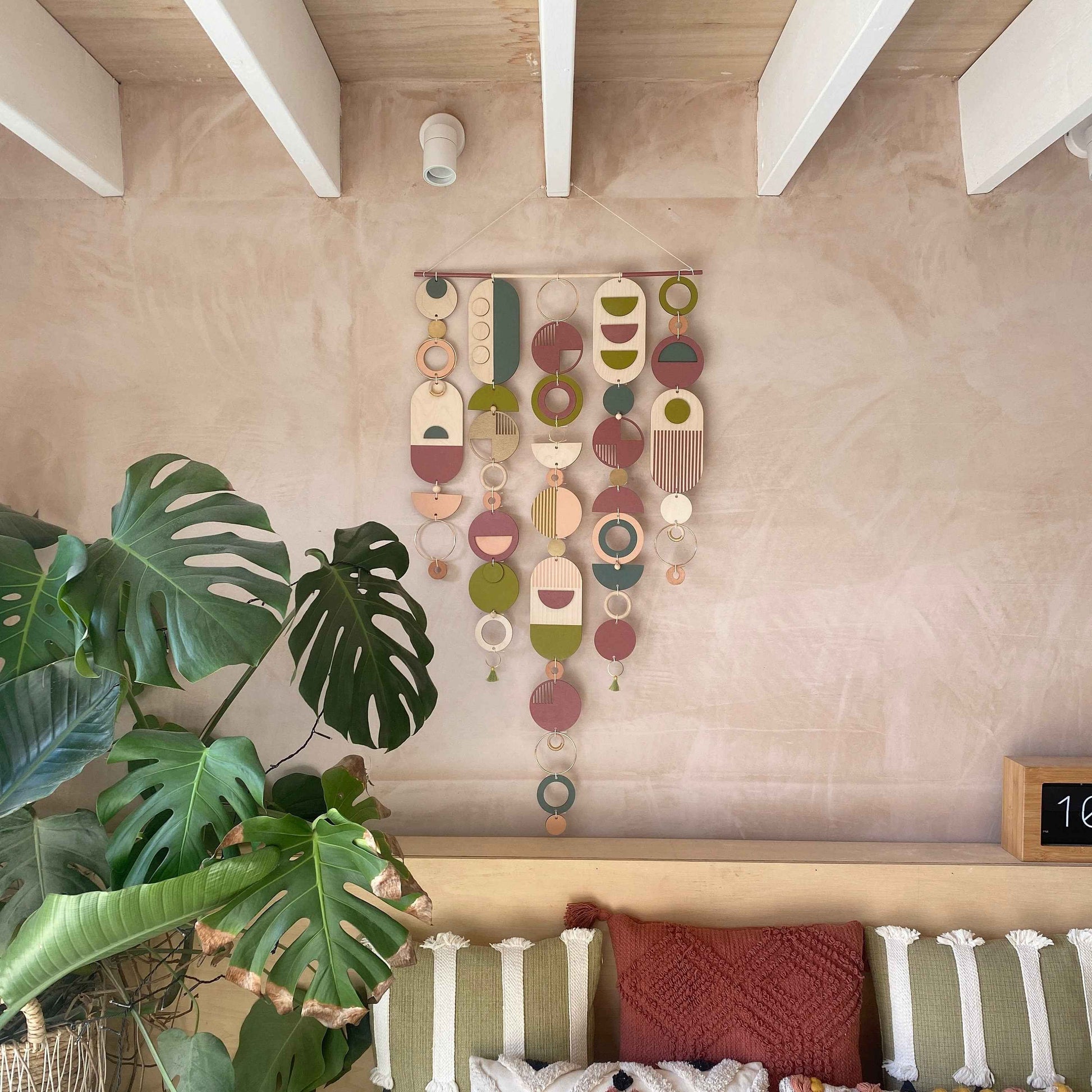 Eccentric Wall Art - Geometric Artwork - Minimal Home Decor - Bohemian Wall Art - Large Centre Piece Art - Big Wall Tapestry - Lime Art Deco