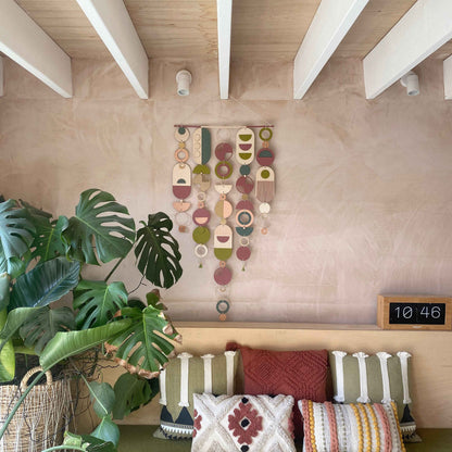 Eccentric Wall Art - Geometric Artwork - Minimal Home Decor - Bohemian Wall Art - Large Centre Piece Art - Big Wall Tapestry - Lime Art Deco