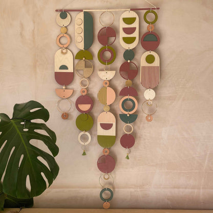 Eccentric Wall Art - Geometric Artwork - Minimal Home Decor - Bohemian Wall Art - Large Centre Piece Art - Big Wall Tapestry - Lime Art Deco