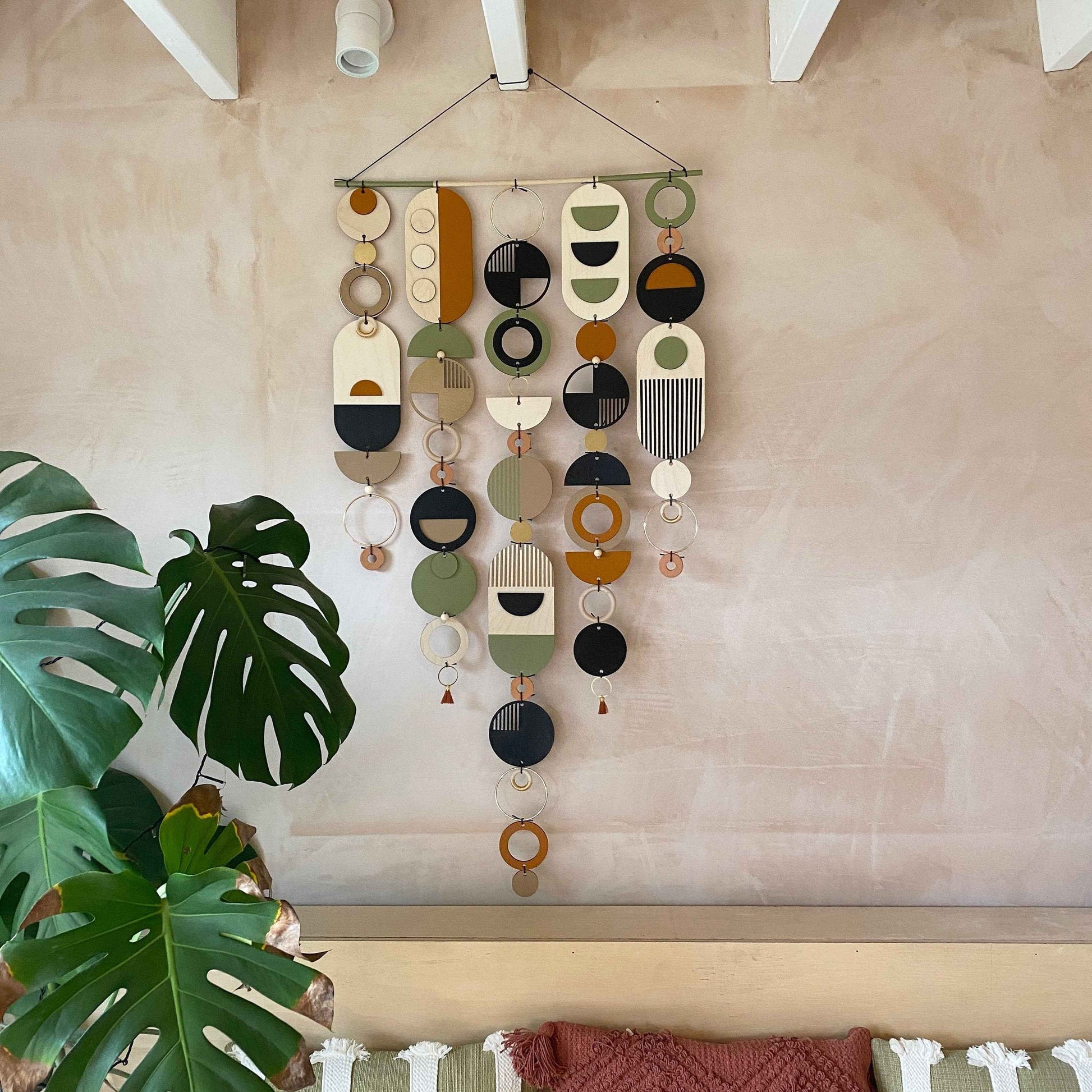 Modern Art Wooden Wall Hanging - Home Decor - DESIGN AWARDS 2022 Winner - Contemporary Wall Art - Wall Tapestry