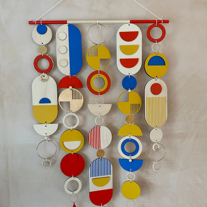 Bright Modern Wall Art - Geometric Artwork -Colourful Home Decor- Large Centre Piece Art - Big Wall Tapestry - Primary