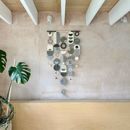 Black and Grey Dark Wall Art Hanging - Hand Painted Decor- Monochrome Wall Art