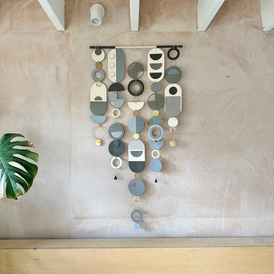 Black and Grey Dark Wall Art Hanging - Hand Painted Decor- Monochrome Wall Art