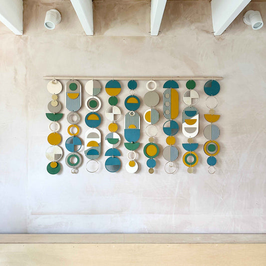 Large Wall Art - Over the Bed Decor - Geometric Pattern - Wood Art