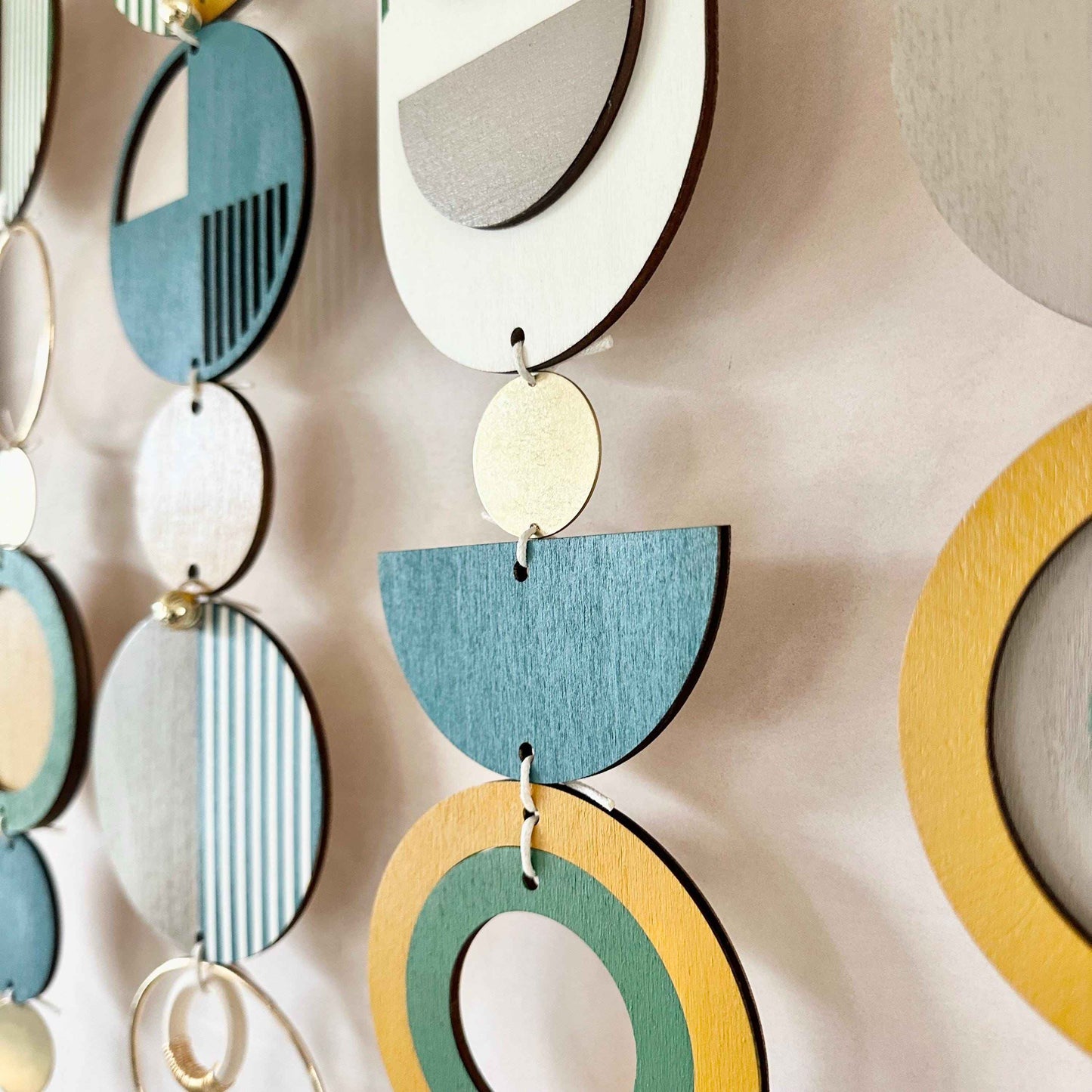 Large Wall Art - Over the Bed Decor - Geometric Pattern - Wood Art