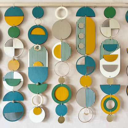 Large Wall Art - Over the Bed Decor - Geometric Pattern - Wood Art