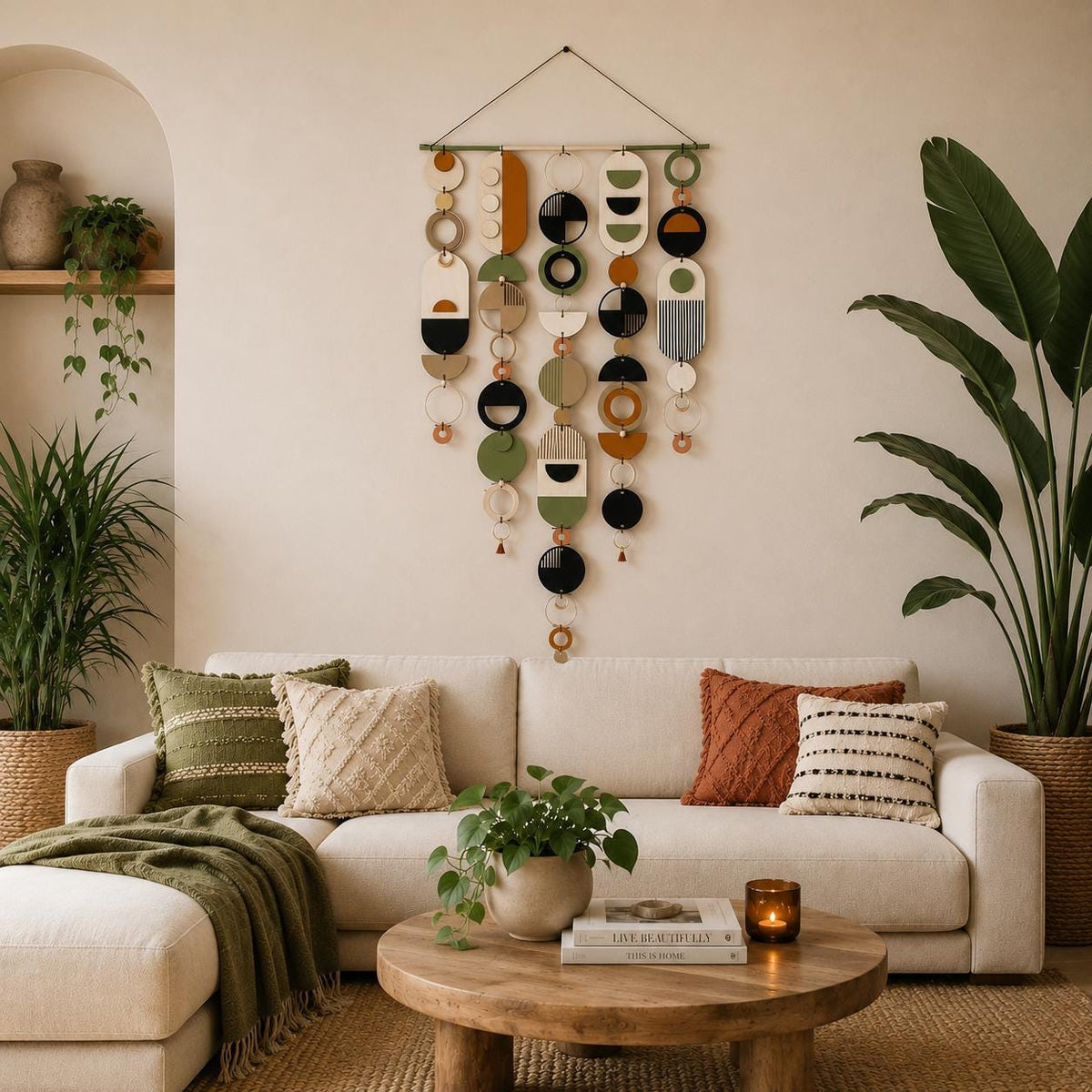 Modern Art Wooden Wall Hanging - Home Decor - Contemporary Wall Art - Wall Tapestry