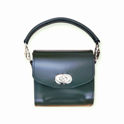 Bauble Handmade High Shine Leather Handbag - Ivy Green  
