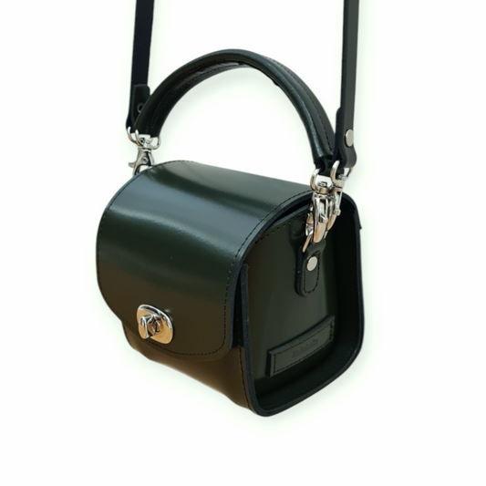 Bauble Handmade High Shine Leather Handbag - Ivy Green  