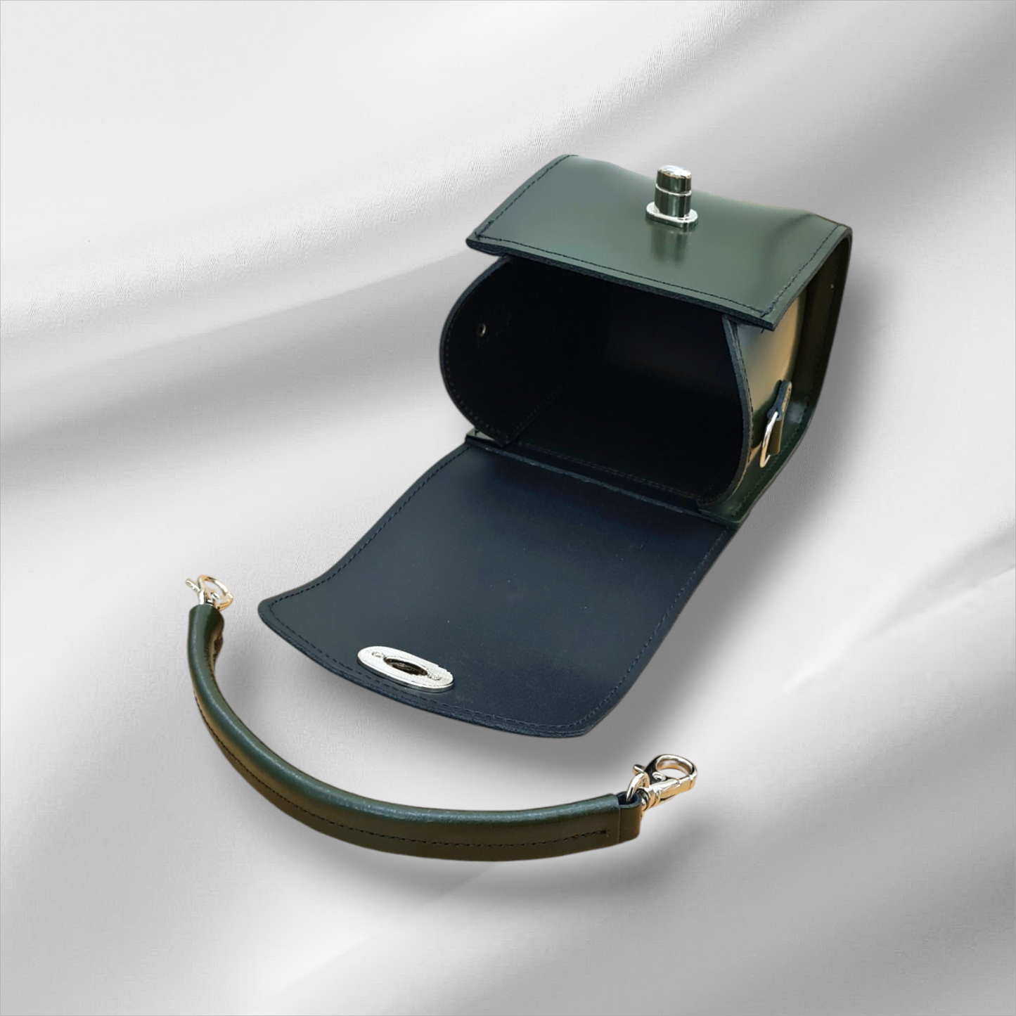 Bauble Handmade High Shine Leather Handbag - Black  