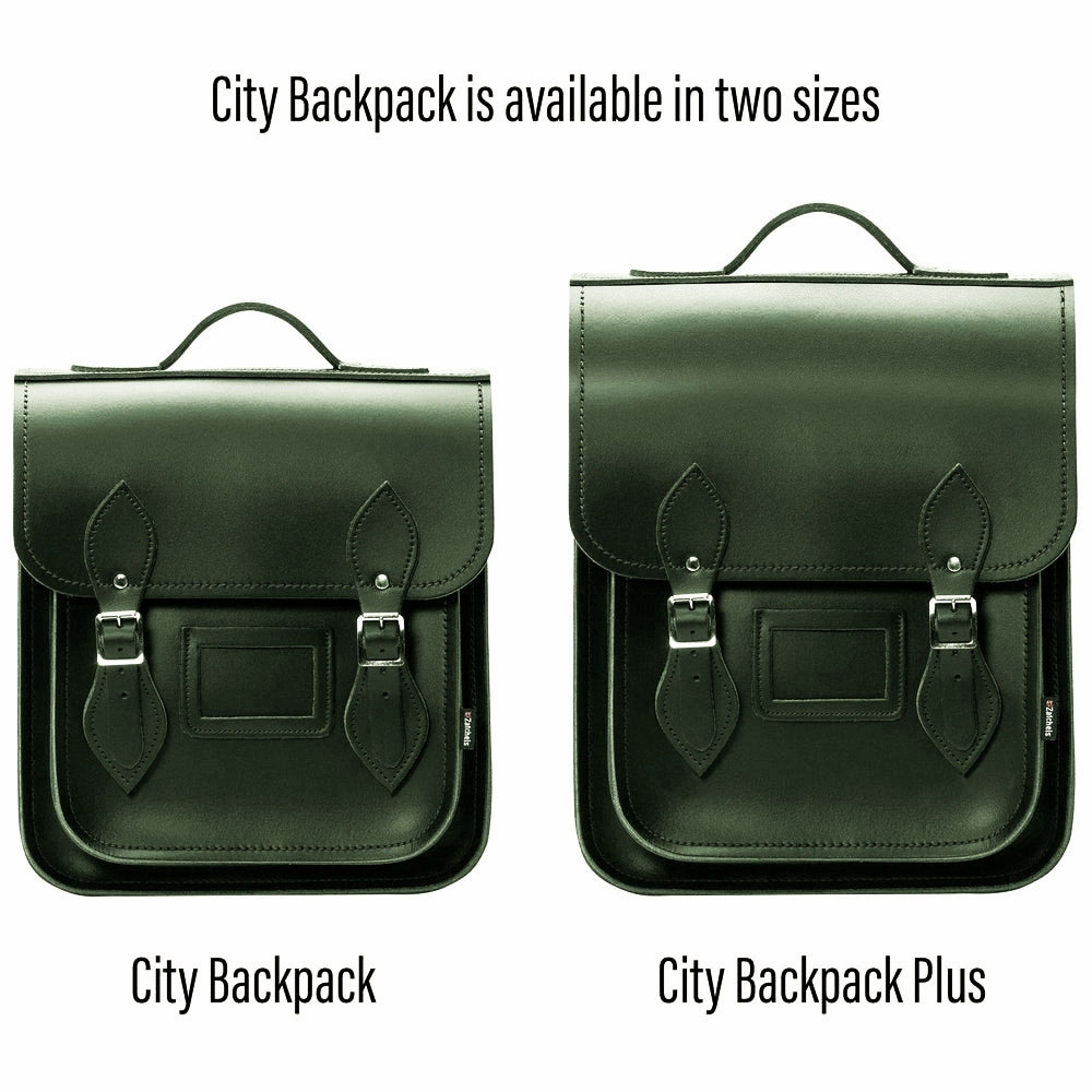Handmade Leather City Backpack - Ivy Green  