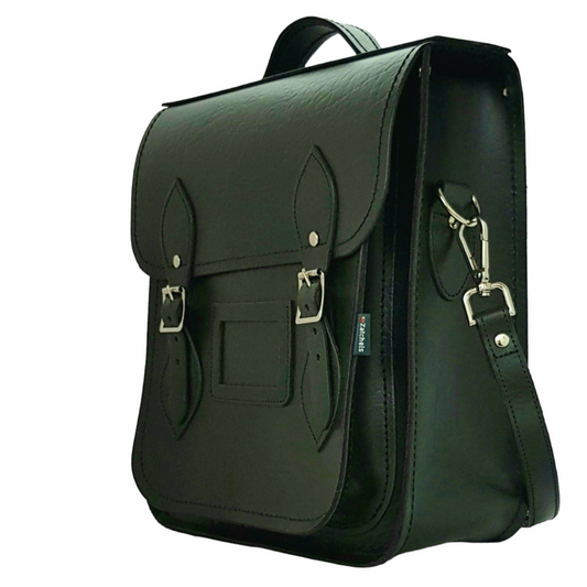 Handmade Leather City Backpack - Executive - Racing Green