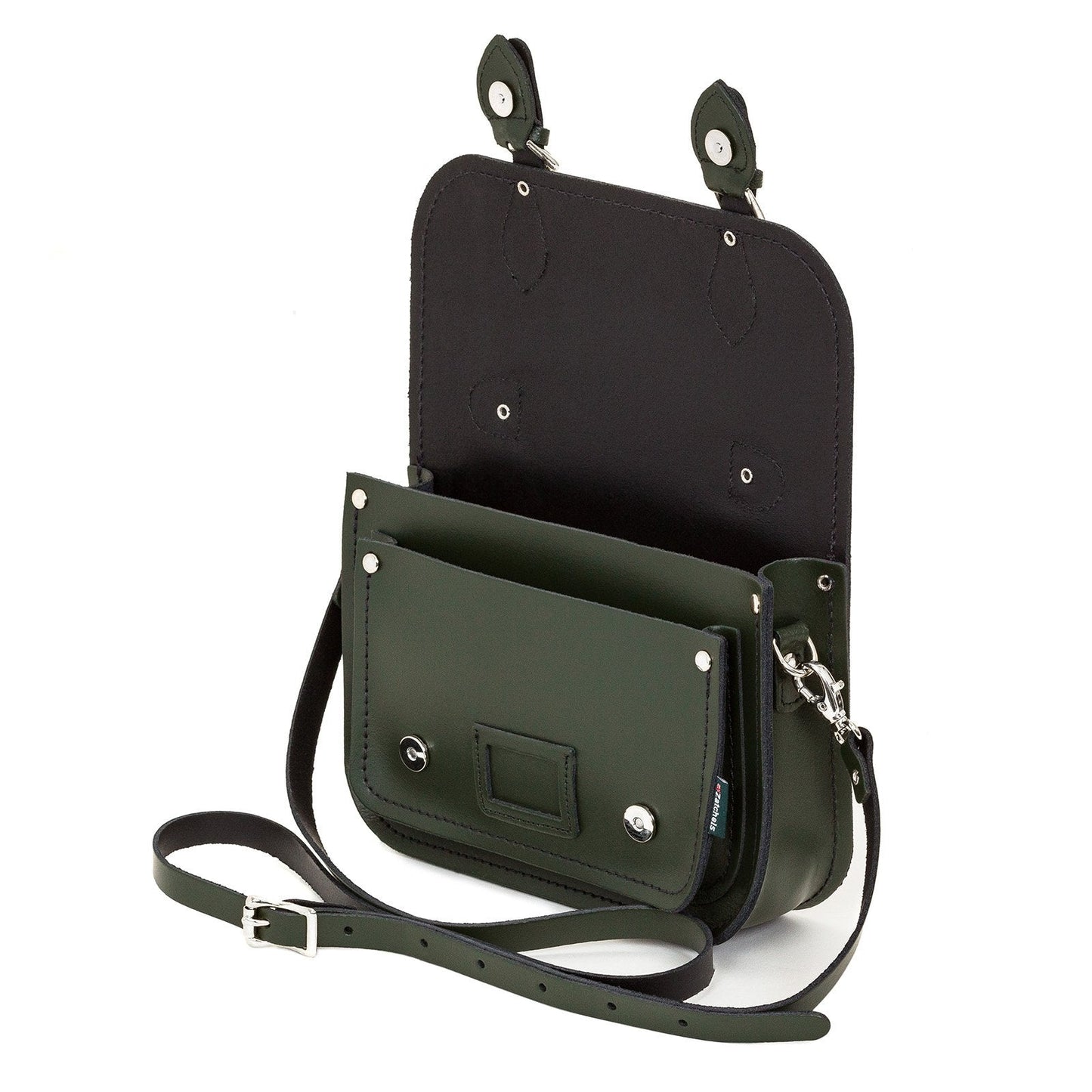 Leather Midi Satchel Ivy Green