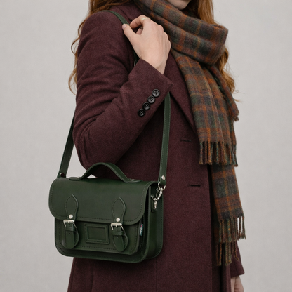 Leather Midi Satchel Ivy Green