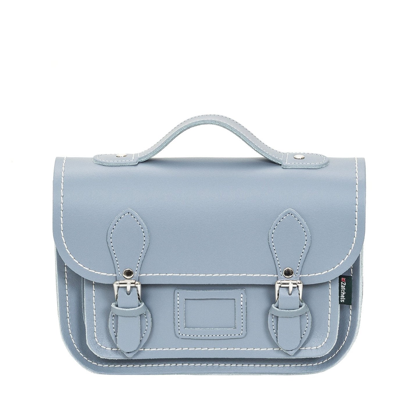 Leather Midi Satchel - Lilac Grey  