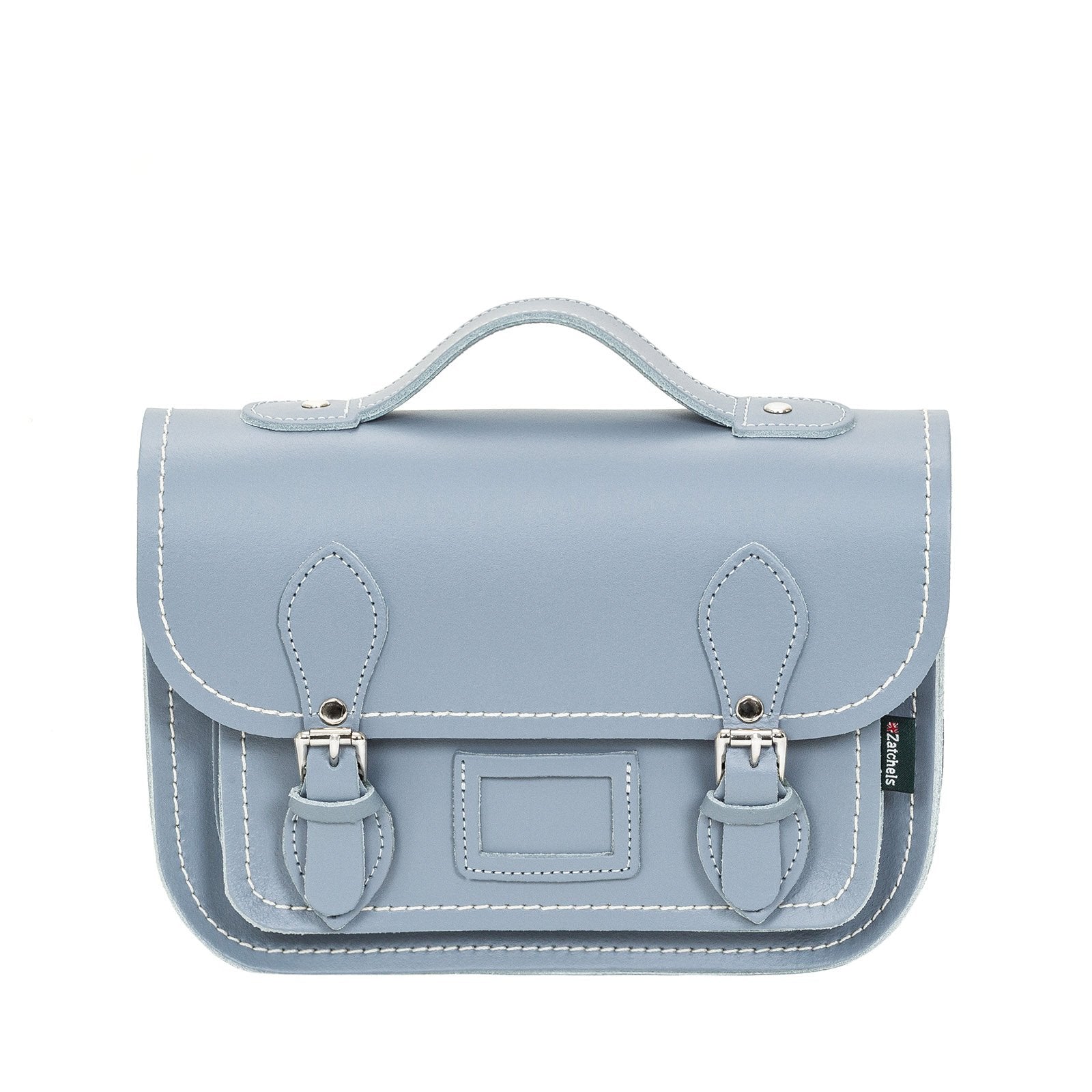 Leather Midi Satchel - Lilac Grey  