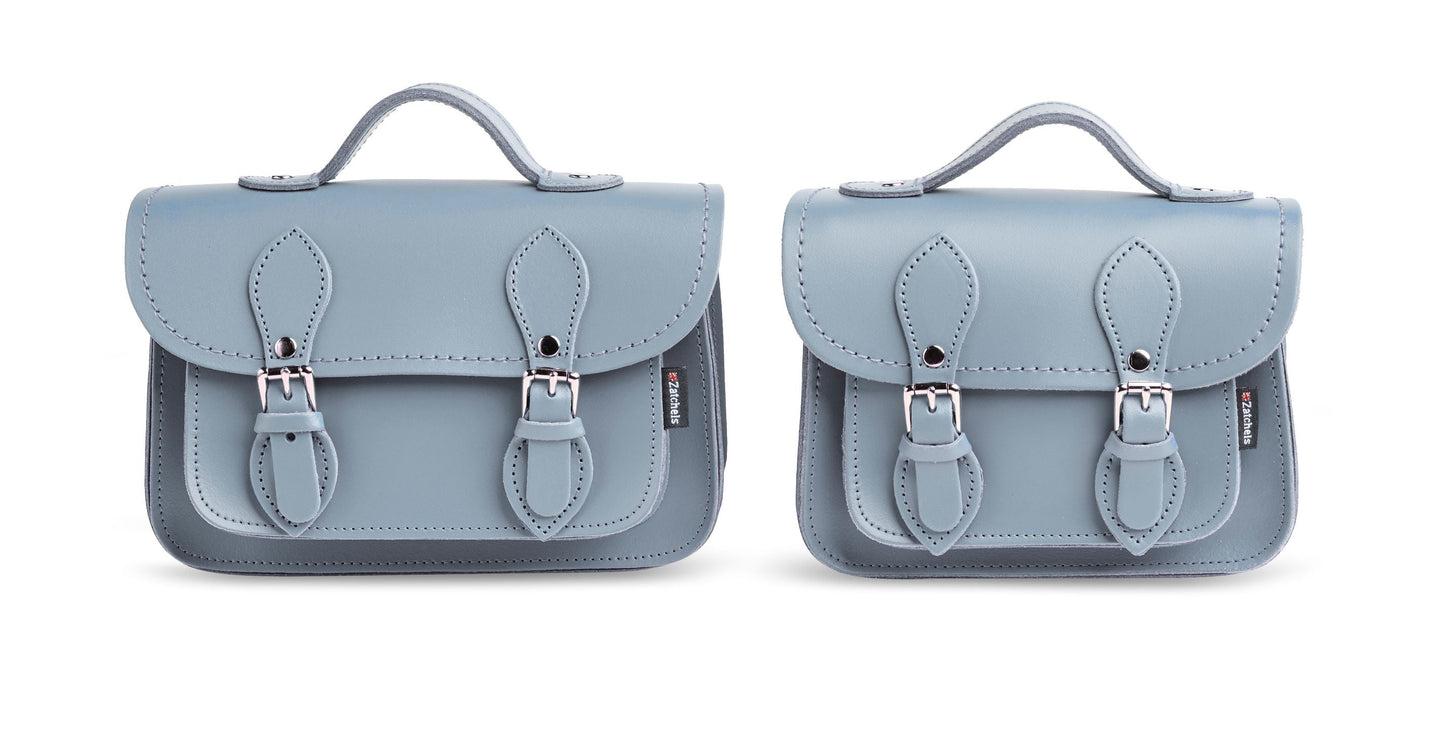Handmade Leather Micro Satchel - Lilac Grey  