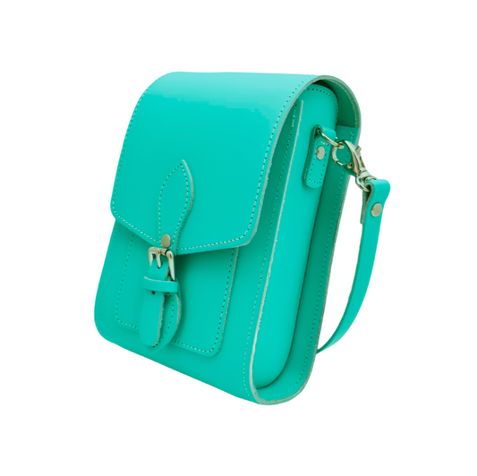 Handmade Leather Festival Phone Bag - Limpet - Shell Blue  