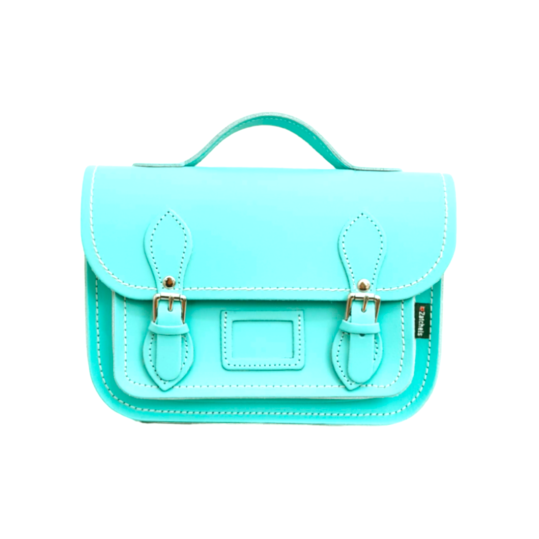 Leather Midi Satchel - Limpet - Shell Blue  