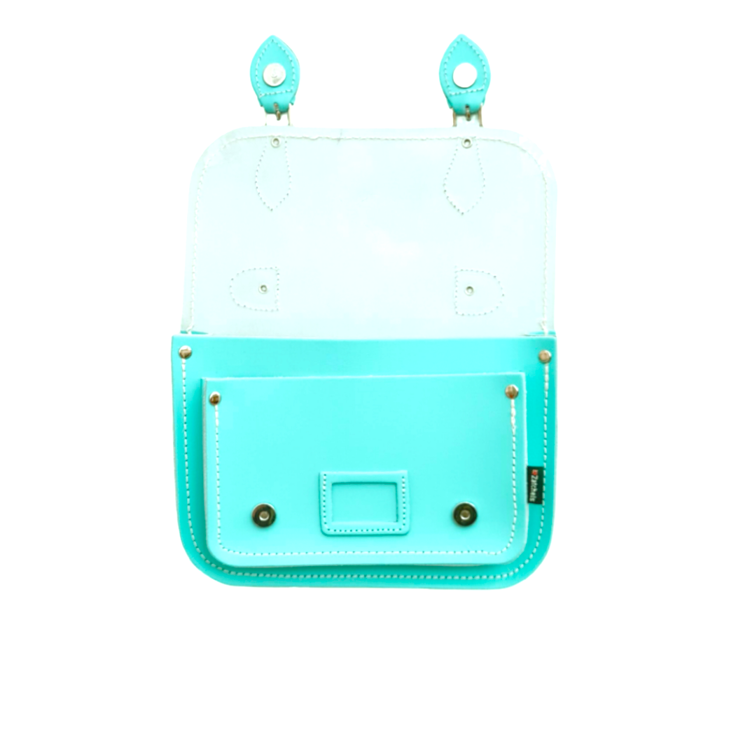 Leather Midi Satchel - Limpet - Shell Blue  