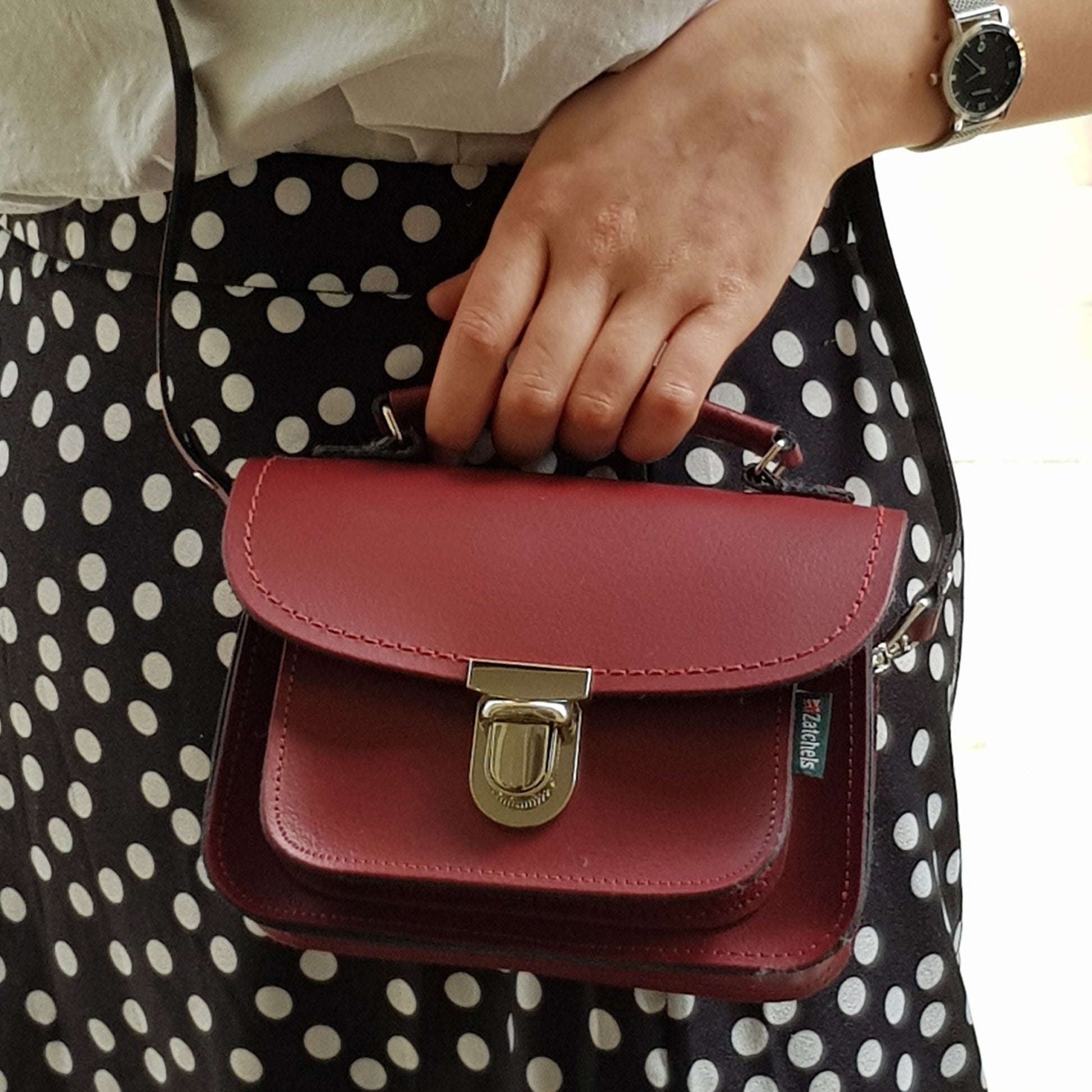 Luna Handmade Leather Bag - Oxblood Red  