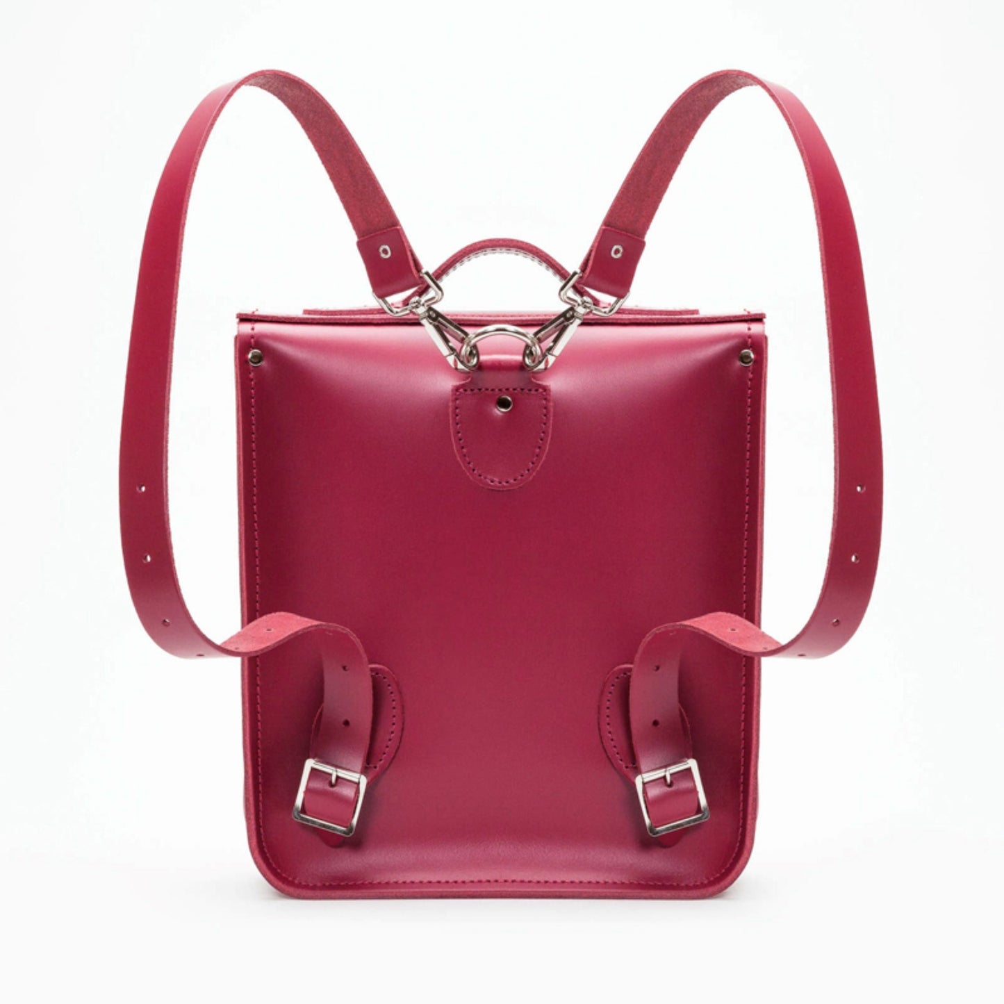 Handmade Leather City Backpack - Magenta  