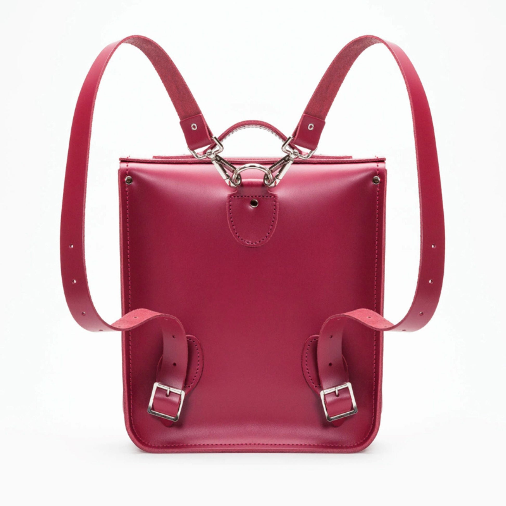 Handmade Leather City Backpack - Magenta  
