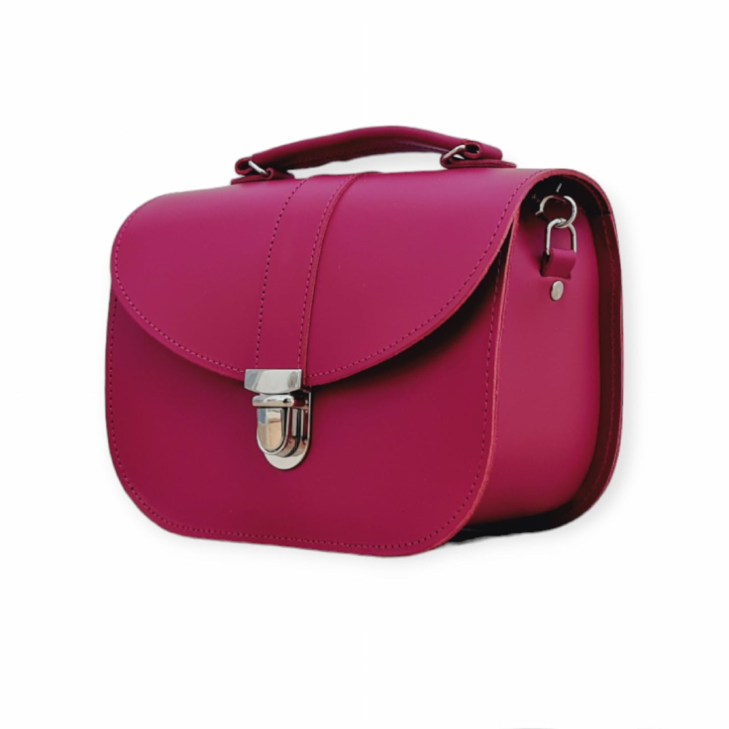 Olympia Handmade Leather Bag - Magenta  