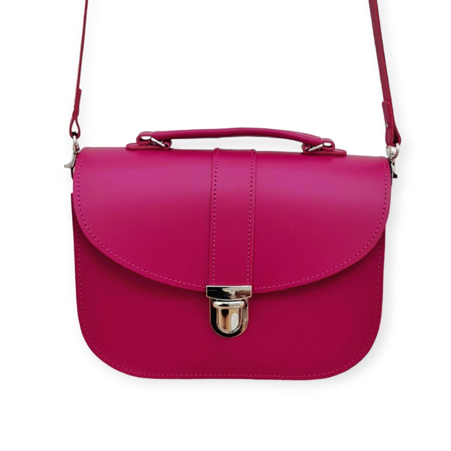 Olympia Handmade Leather Bag - Magenta  