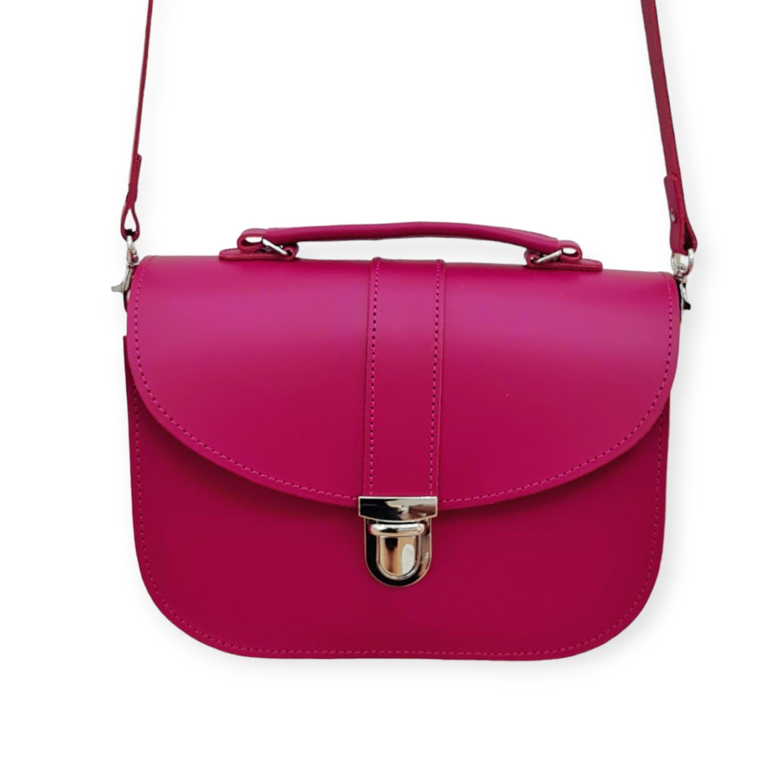Olympia Handmade Leather Bag - Magenta  