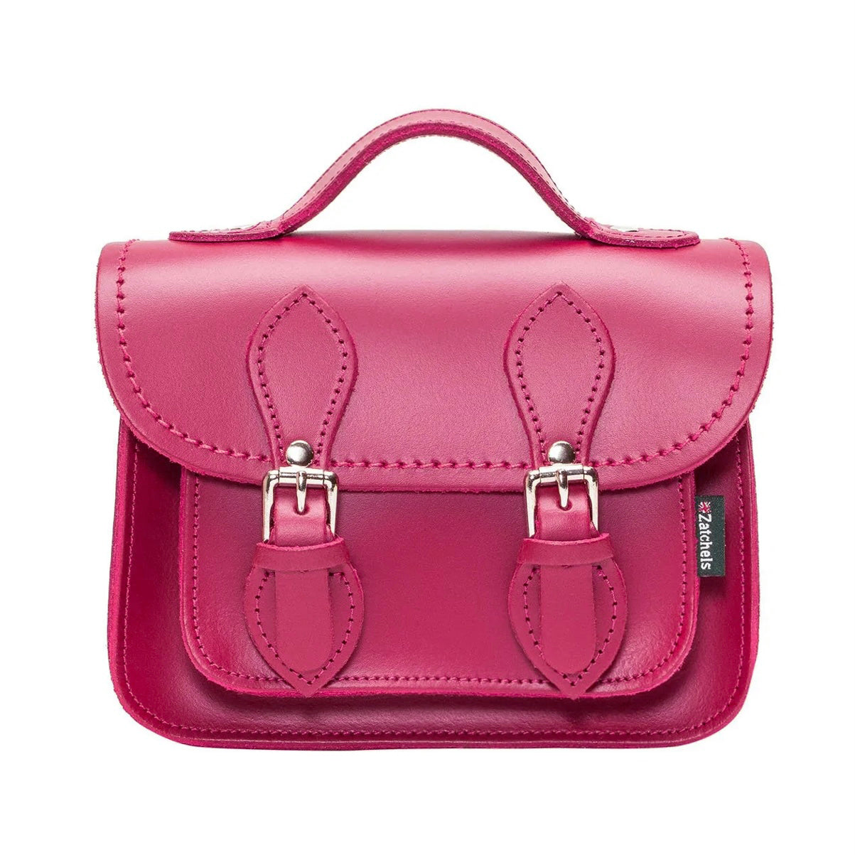 Handmade Leather Micro Satchel - Magenta  