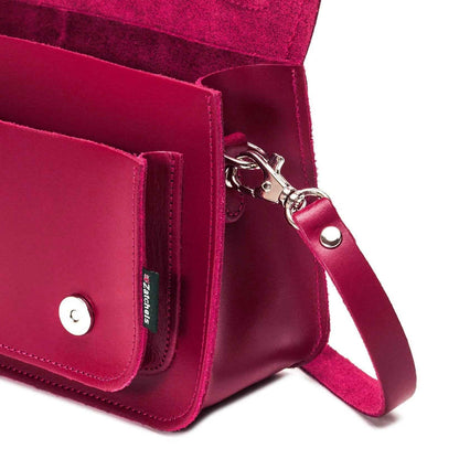 Handmade Leather Micro Satchel - Magenta